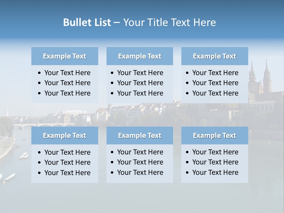 A River With A Bridge And Buildings In The Background PowerPoint Template