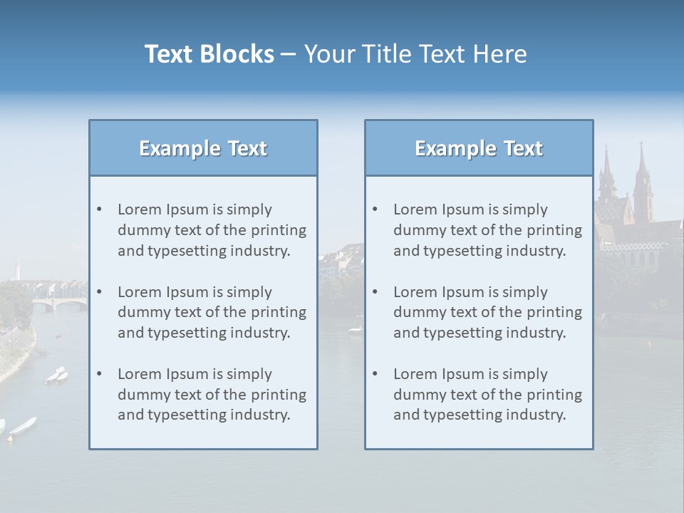 A River With A Bridge And Buildings In The Background PowerPoint Template