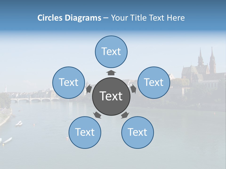 A River With A Bridge And Buildings In The Background PowerPoint Template