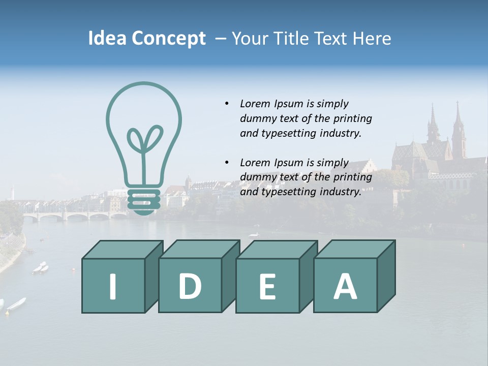 A River With A Bridge And Buildings In The Background PowerPoint Template