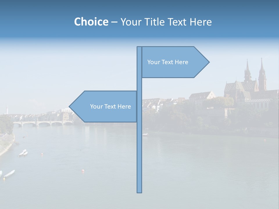 A River With A Bridge And Buildings In The Background PowerPoint Template