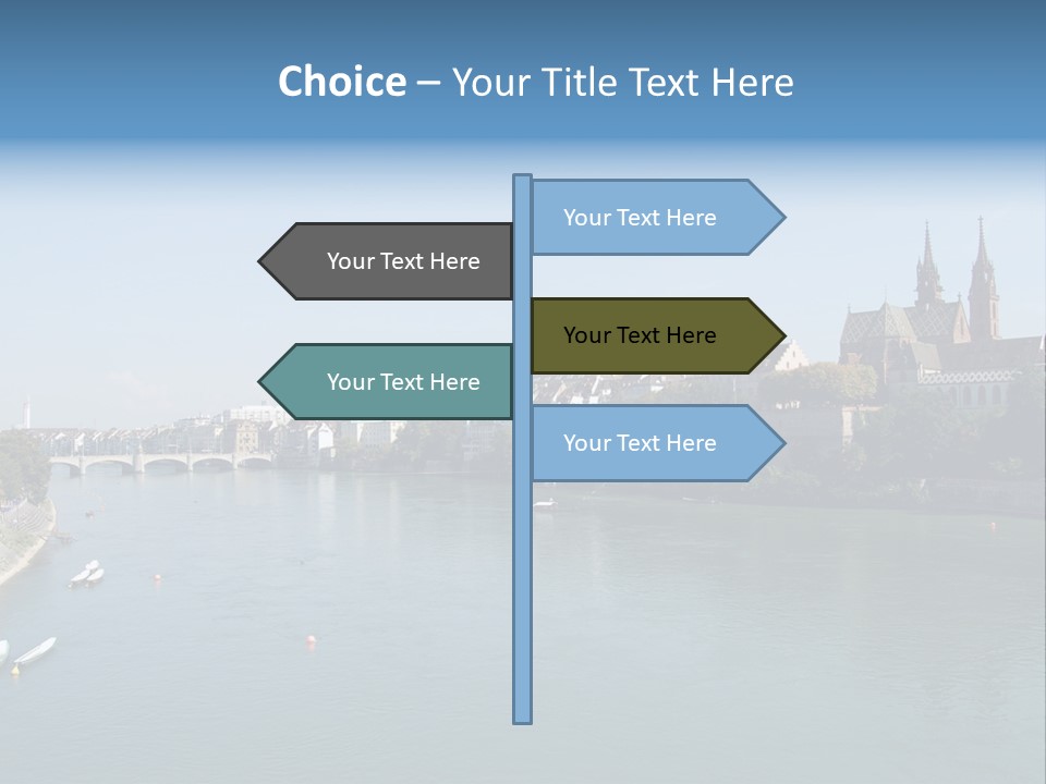 A River With A Bridge And Buildings In The Background PowerPoint Template