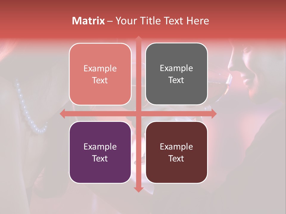 Young Couple Sharing A Glass Of Red Wine In Restaurant, Celebrating Or On Romantic Date PowerPoint Template