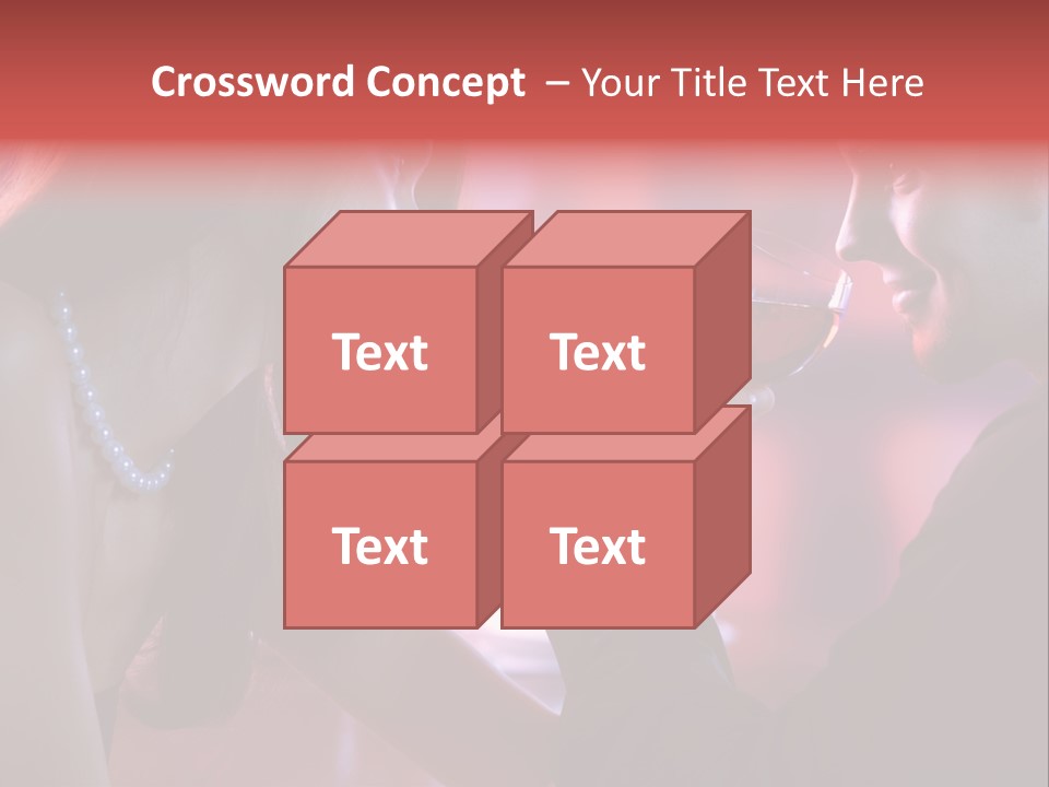 Young Couple Sharing A Glass Of Red Wine In Restaurant, Celebrating Or On Romantic Date PowerPoint Template