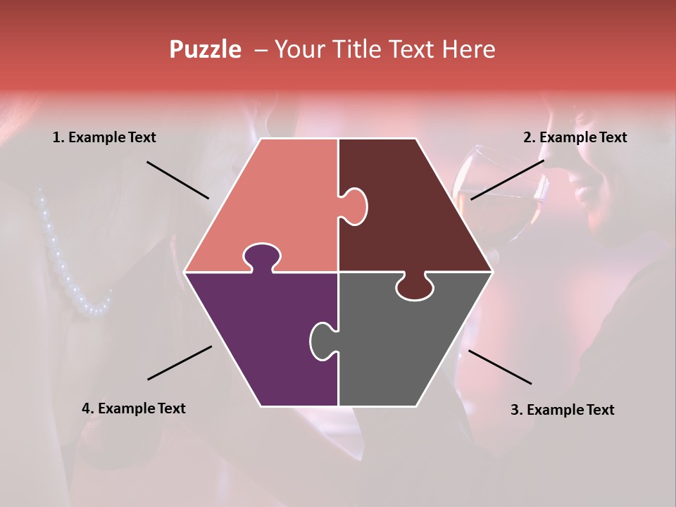 Young Couple Sharing A Glass Of Red Wine In Restaurant, Celebrating Or On Romantic Date PowerPoint Template