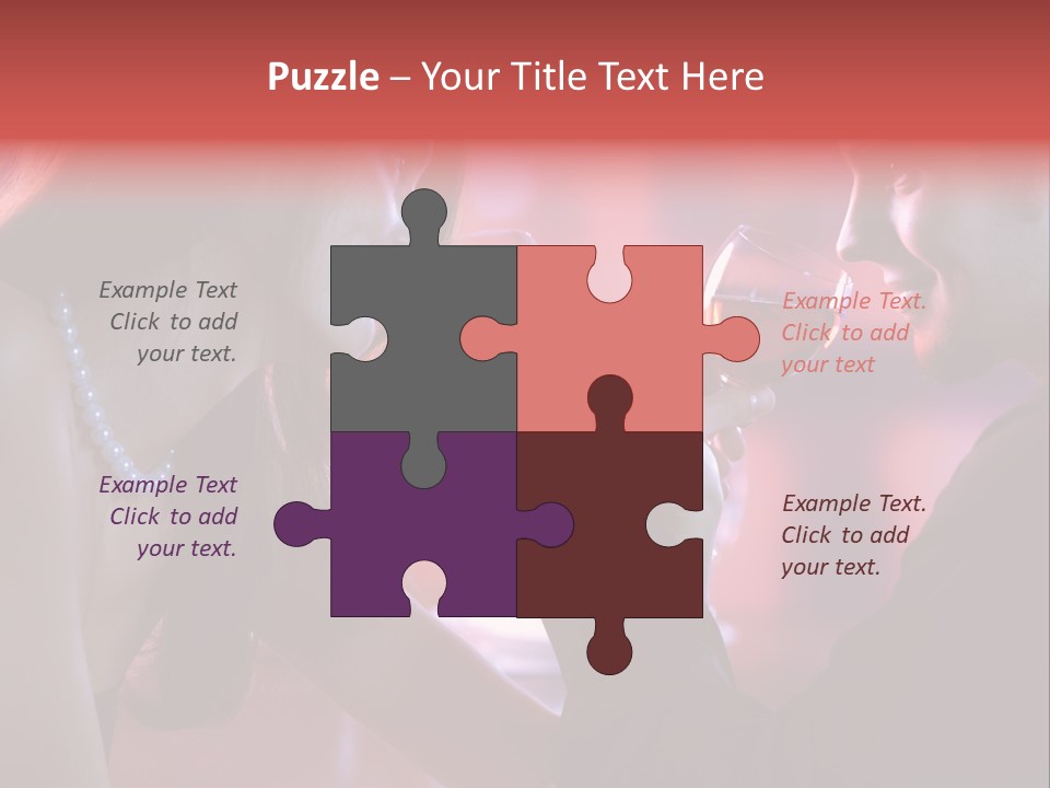 Young Couple Sharing A Glass Of Red Wine In Restaurant, Celebrating Or On Romantic Date PowerPoint Template