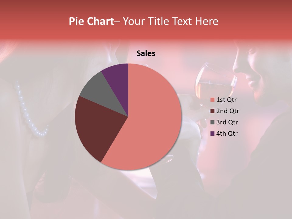 Young Couple Sharing A Glass Of Red Wine In Restaurant, Celebrating Or On Romantic Date PowerPoint Template