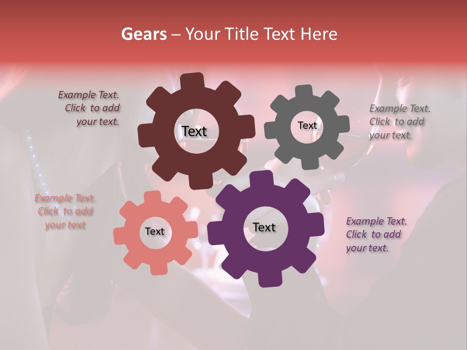 Young Couple Sharing A Glass Of Red Wine In Restaurant, Celebrating Or On Romantic Date PowerPoint Template