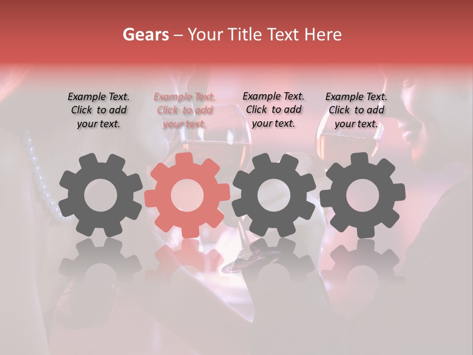 Young Couple Sharing A Glass Of Red Wine In Restaurant, Celebrating Or On Romantic Date PowerPoint Template