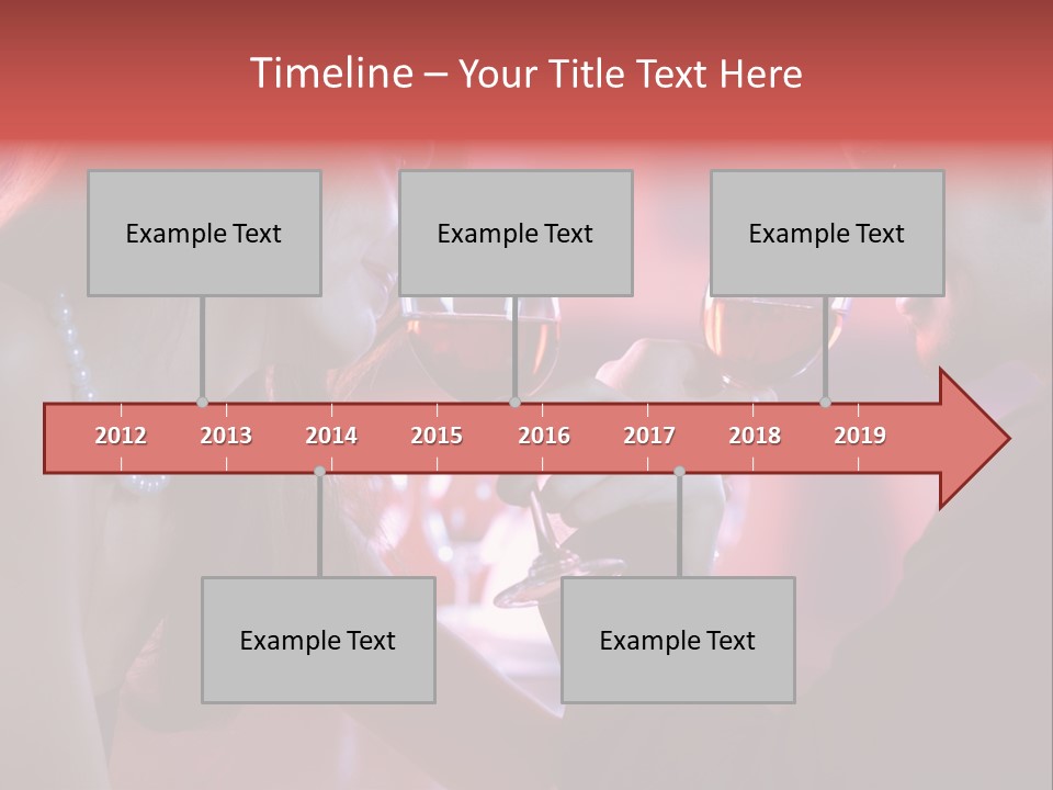 Young Couple Sharing A Glass Of Red Wine In Restaurant, Celebrating Or On Romantic Date PowerPoint Template