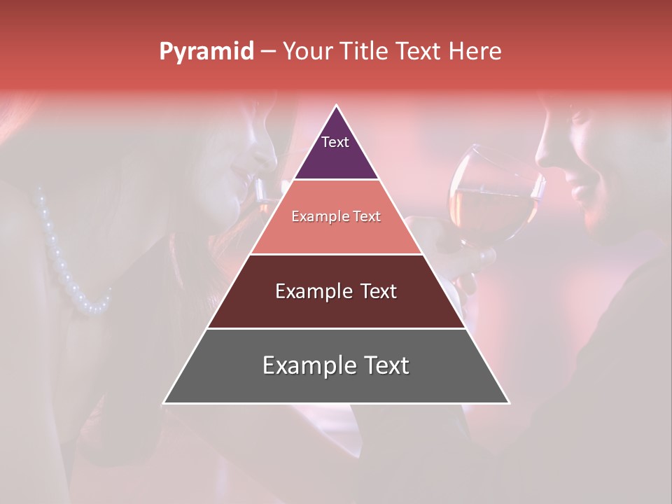 Young Couple Sharing A Glass Of Red Wine In Restaurant, Celebrating Or On Romantic Date PowerPoint Template