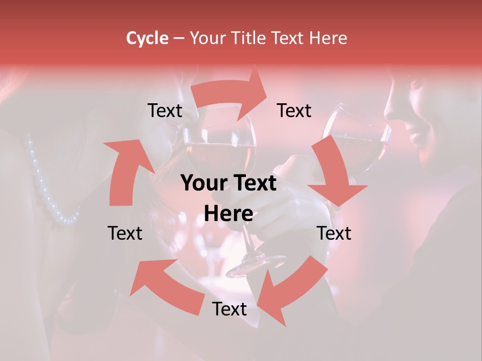 Young Couple Sharing A Glass Of Red Wine In Restaurant, Celebrating Or On Romantic Date PowerPoint Template