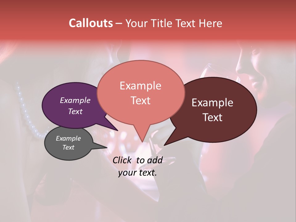 Young Couple Sharing A Glass Of Red Wine In Restaurant, Celebrating Or On Romantic Date PowerPoint Template