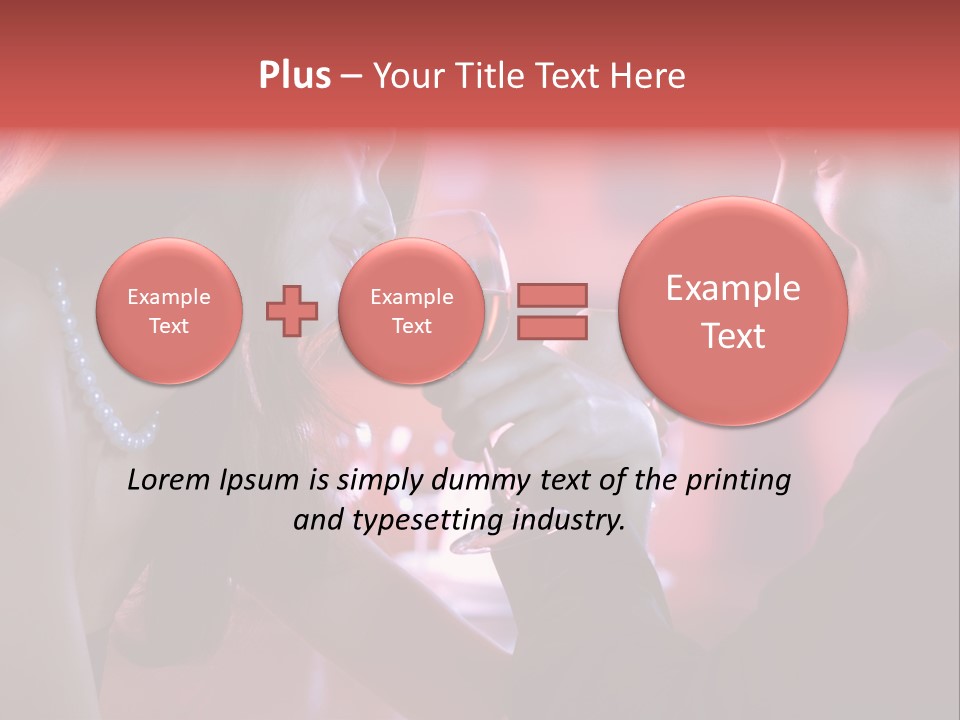 Young Couple Sharing A Glass Of Red Wine In Restaurant, Celebrating Or On Romantic Date PowerPoint Template