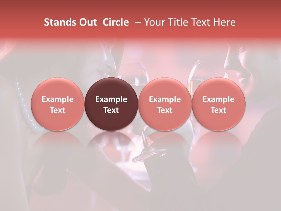 Young Couple Sharing A Glass Of Red Wine In Restaurant, Celebrating Or On Romantic Date PowerPoint Template