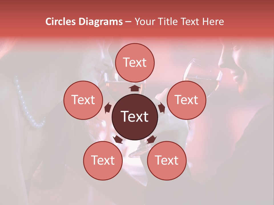 Young Couple Sharing A Glass Of Red Wine In Restaurant, Celebrating Or On Romantic Date PowerPoint Template