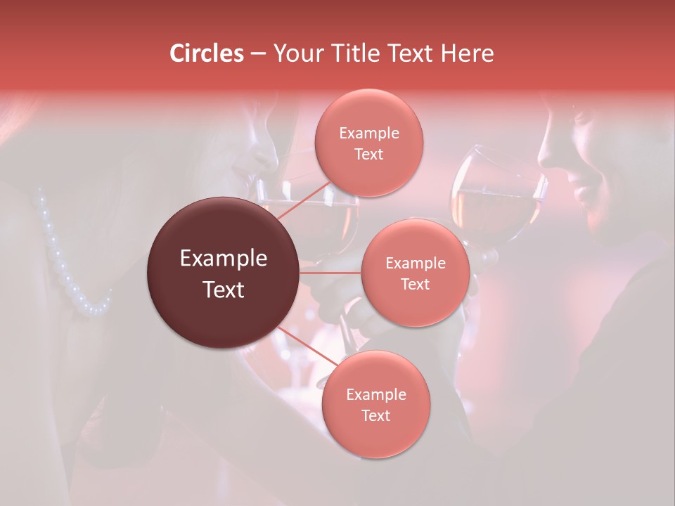 Young Couple Sharing A Glass Of Red Wine In Restaurant, Celebrating Or On Romantic Date PowerPoint Template