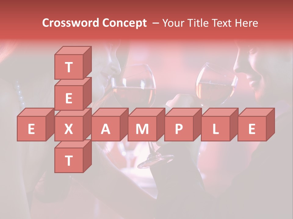 Young Couple Sharing A Glass Of Red Wine In Restaurant, Celebrating Or On Romantic Date PowerPoint Template