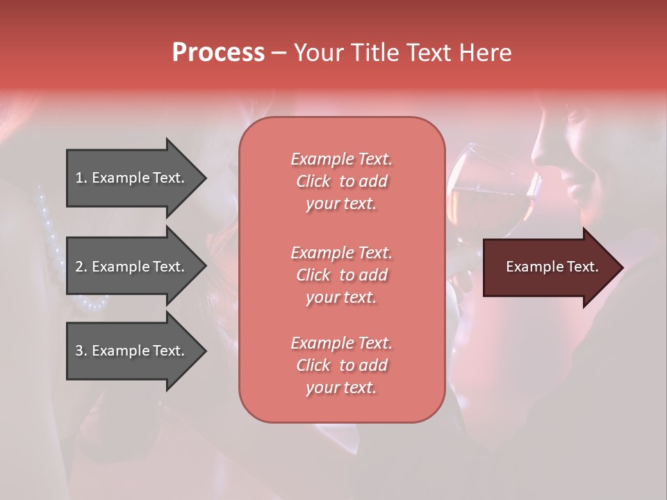 Young Couple Sharing A Glass Of Red Wine In Restaurant, Celebrating Or On Romantic Date PowerPoint Template