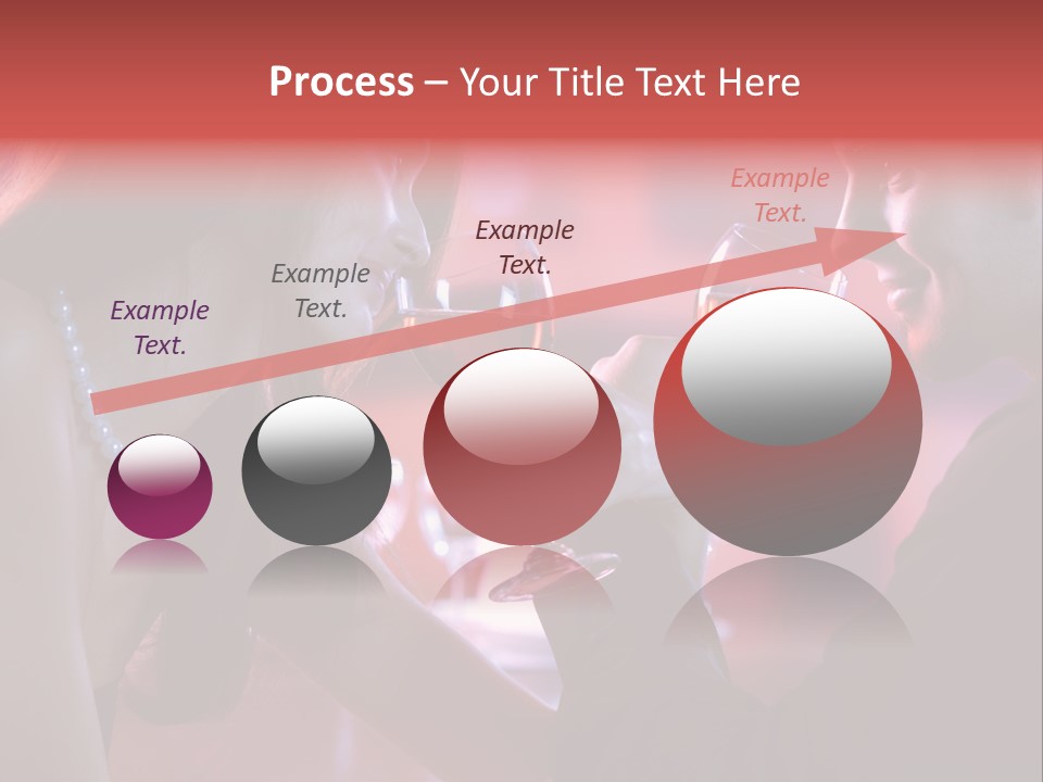 Young Couple Sharing A Glass Of Red Wine In Restaurant, Celebrating Or On Romantic Date PowerPoint Template