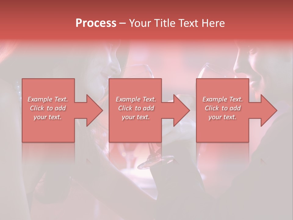 Young Couple Sharing A Glass Of Red Wine In Restaurant, Celebrating Or On Romantic Date PowerPoint Template