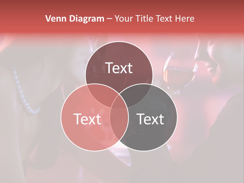 Young Couple Sharing A Glass Of Red Wine In Restaurant, Celebrating Or On Romantic Date PowerPoint Template