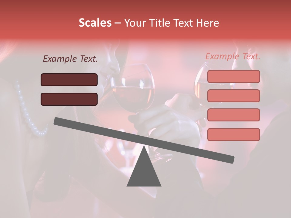 Young Couple Sharing A Glass Of Red Wine In Restaurant, Celebrating Or On Romantic Date PowerPoint Template