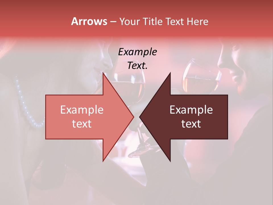 Young Couple Sharing A Glass Of Red Wine In Restaurant, Celebrating Or On Romantic Date PowerPoint Template