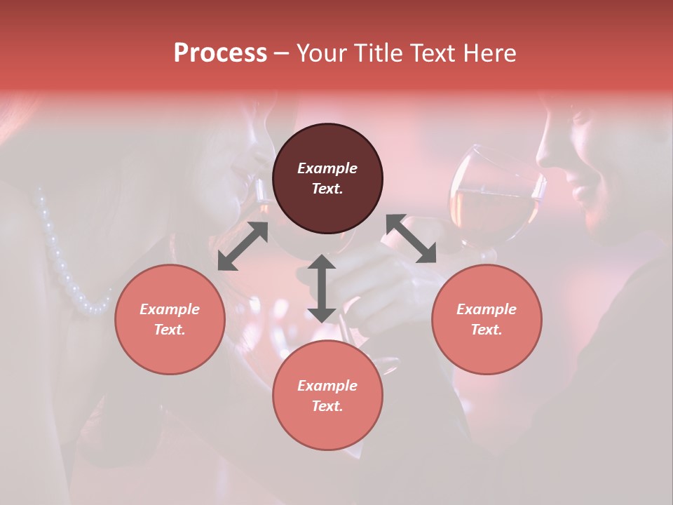 Young Couple Sharing A Glass Of Red Wine In Restaurant, Celebrating Or On Romantic Date PowerPoint Template