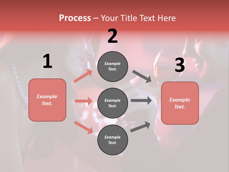 Young Couple Sharing A Glass Of Red Wine In Restaurant, Celebrating Or On Romantic Date PowerPoint Template