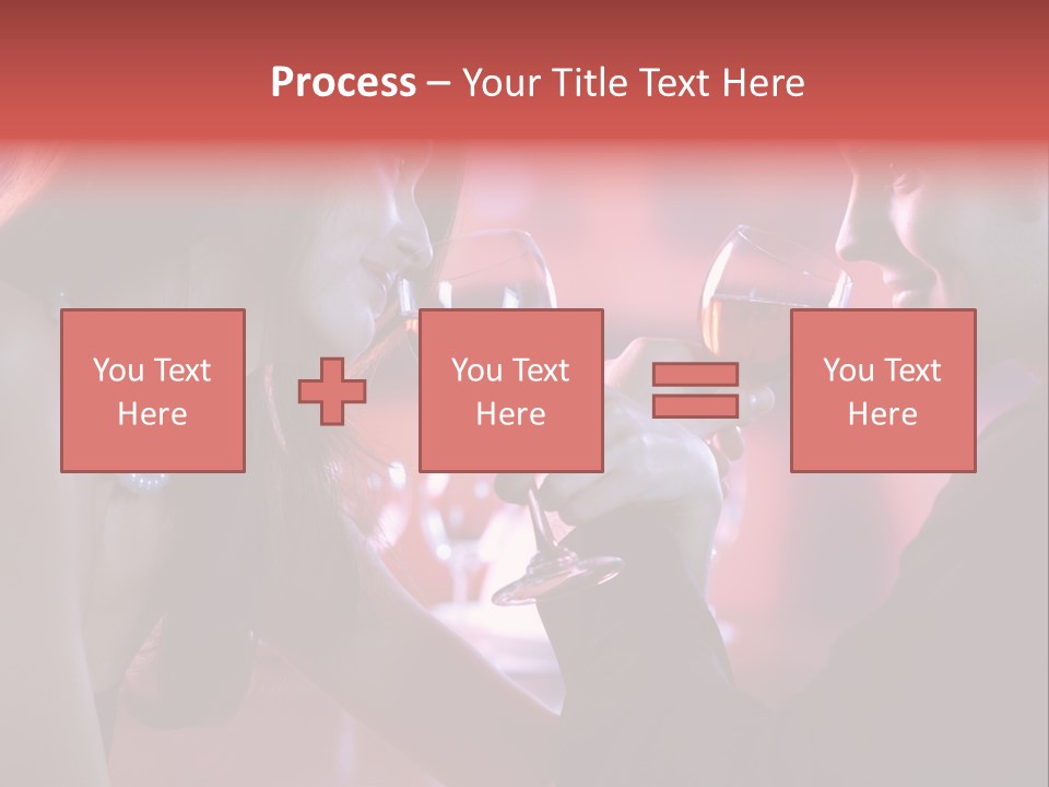 Young Couple Sharing A Glass Of Red Wine In Restaurant, Celebrating Or On Romantic Date PowerPoint Template