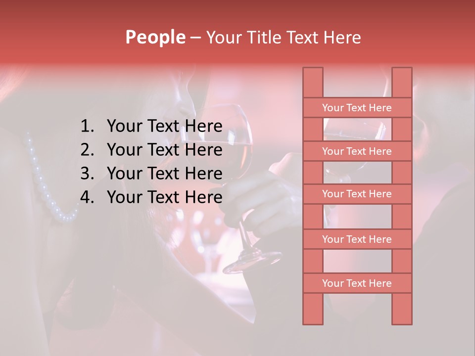 Young Couple Sharing A Glass Of Red Wine In Restaurant, Celebrating Or On Romantic Date PowerPoint Template