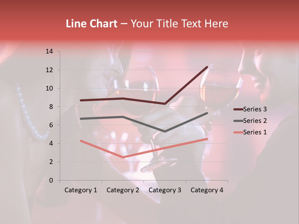 Young Couple Sharing A Glass Of Red Wine In Restaurant, Celebrating Or On Romantic Date PowerPoint Template