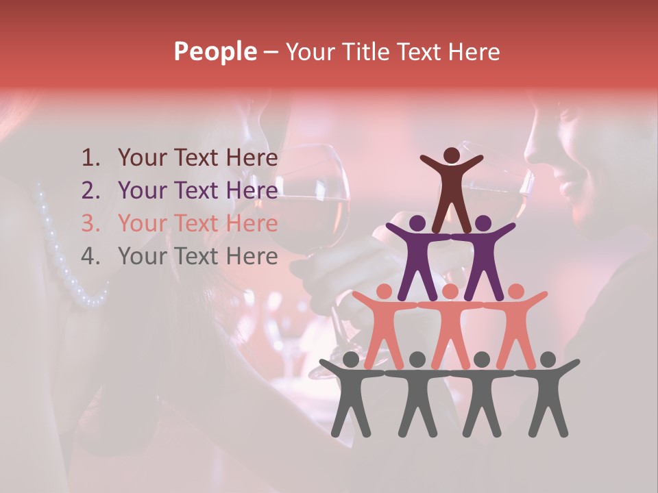 Young Couple Sharing A Glass Of Red Wine In Restaurant, Celebrating Or On Romantic Date PowerPoint Template