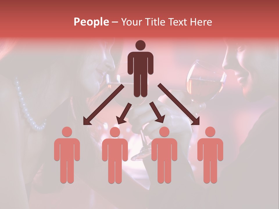 Young Couple Sharing A Glass Of Red Wine In Restaurant, Celebrating Or On Romantic Date PowerPoint Template