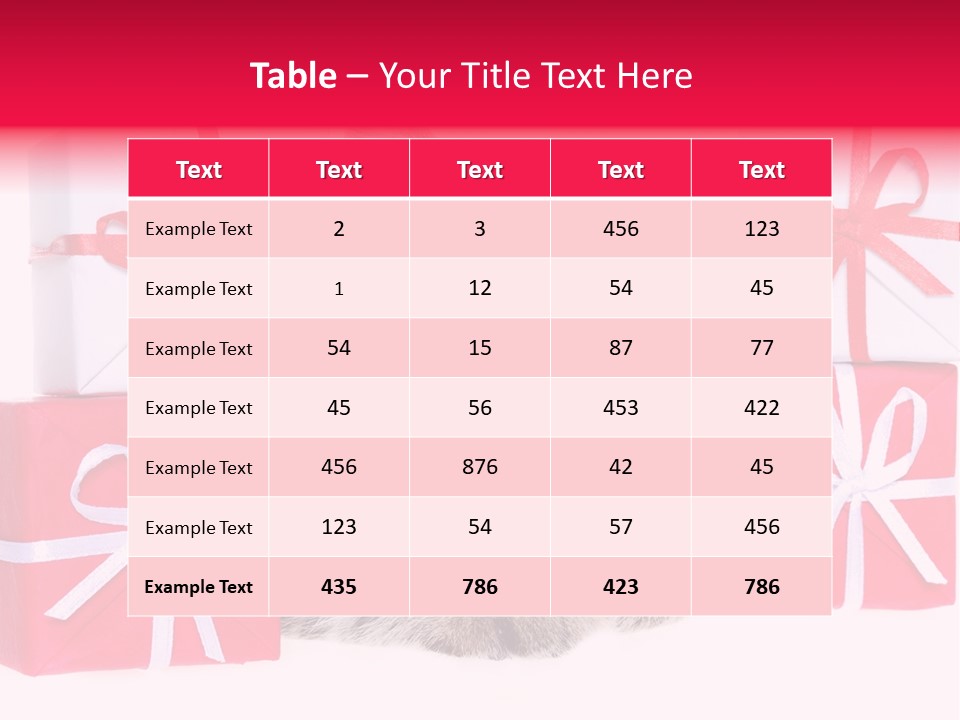 A Kitten Sleeping Next To A Pile Of Wrapped Presents PowerPoint Template