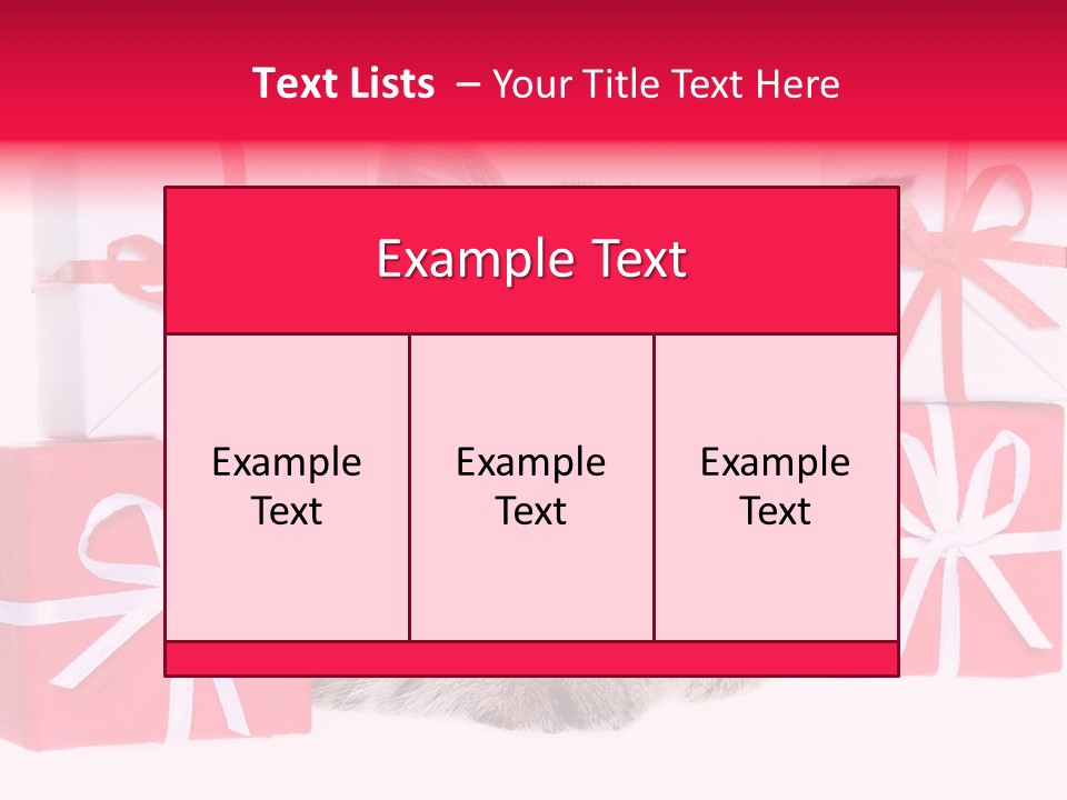 A Kitten Sleeping Next To A Pile Of Wrapped Presents PowerPoint Template