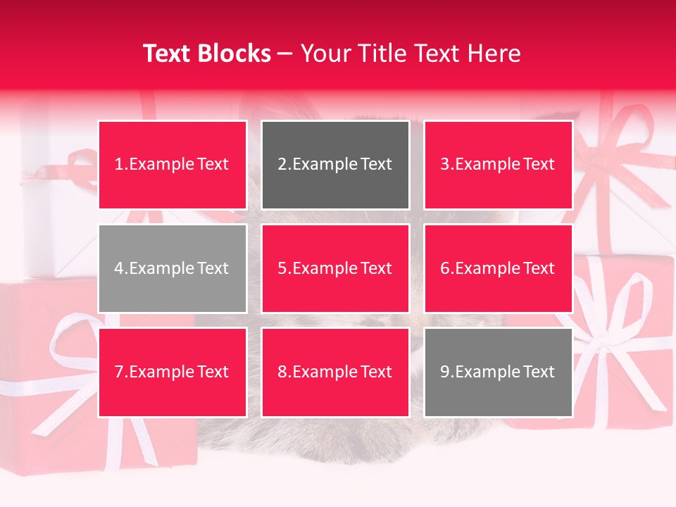 A Kitten Sleeping Next To A Pile Of Wrapped Presents PowerPoint Template