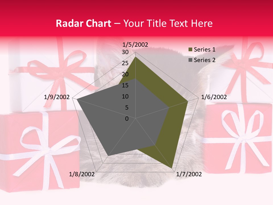 A Kitten Sleeping Next To A Pile Of Wrapped Presents PowerPoint Template