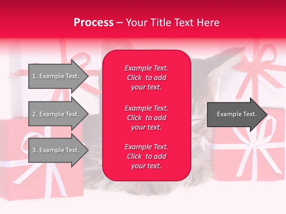 A Kitten Sleeping Next To A Pile Of Wrapped Presents PowerPoint Template