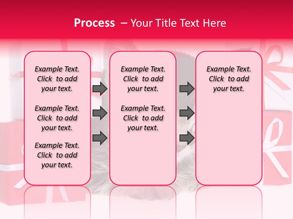 A Kitten Sleeping Next To A Pile Of Wrapped Presents PowerPoint Template