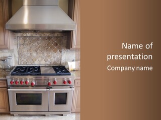 A Stove Top Oven Sitting Inside Of A Kitchen PowerPoint Template
