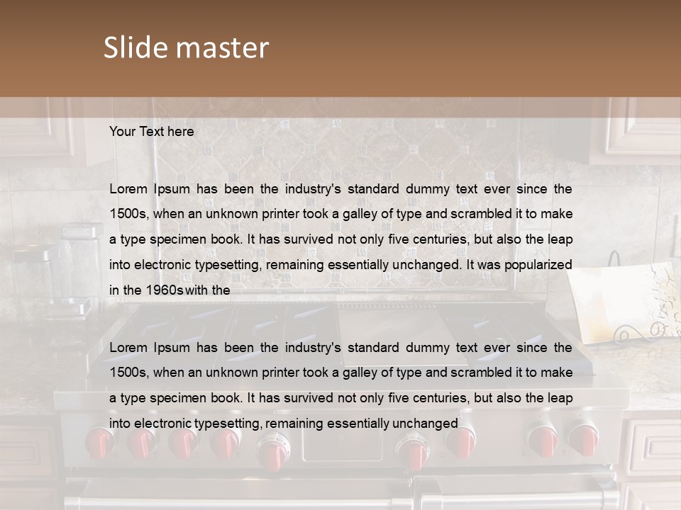 A Stove Top Oven Sitting Inside Of A Kitchen PowerPoint Template