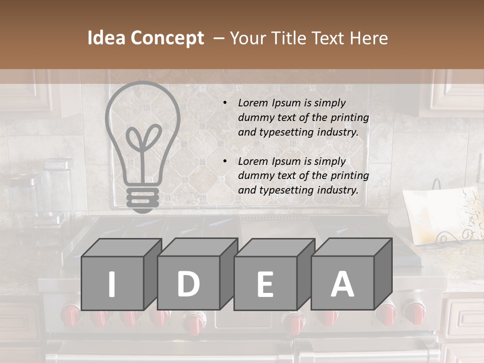 A Stove Top Oven Sitting Inside Of A Kitchen PowerPoint Template