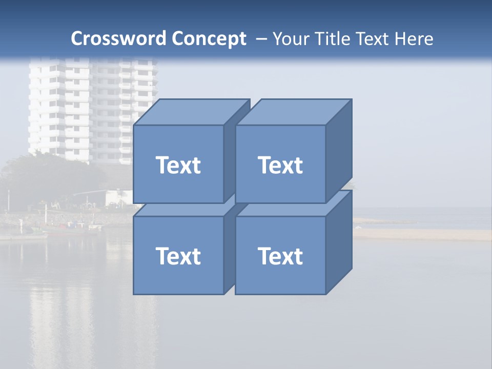 A Large White Building Sitting Next To A Body Of Water PowerPoint Template