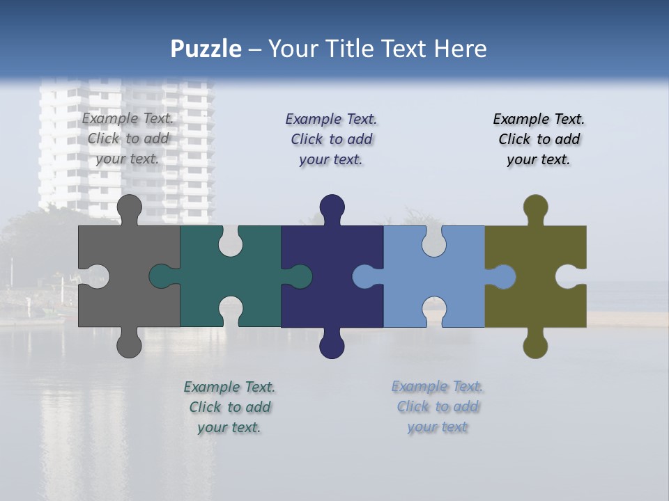 A Large White Building Sitting Next To A Body Of Water PowerPoint Template