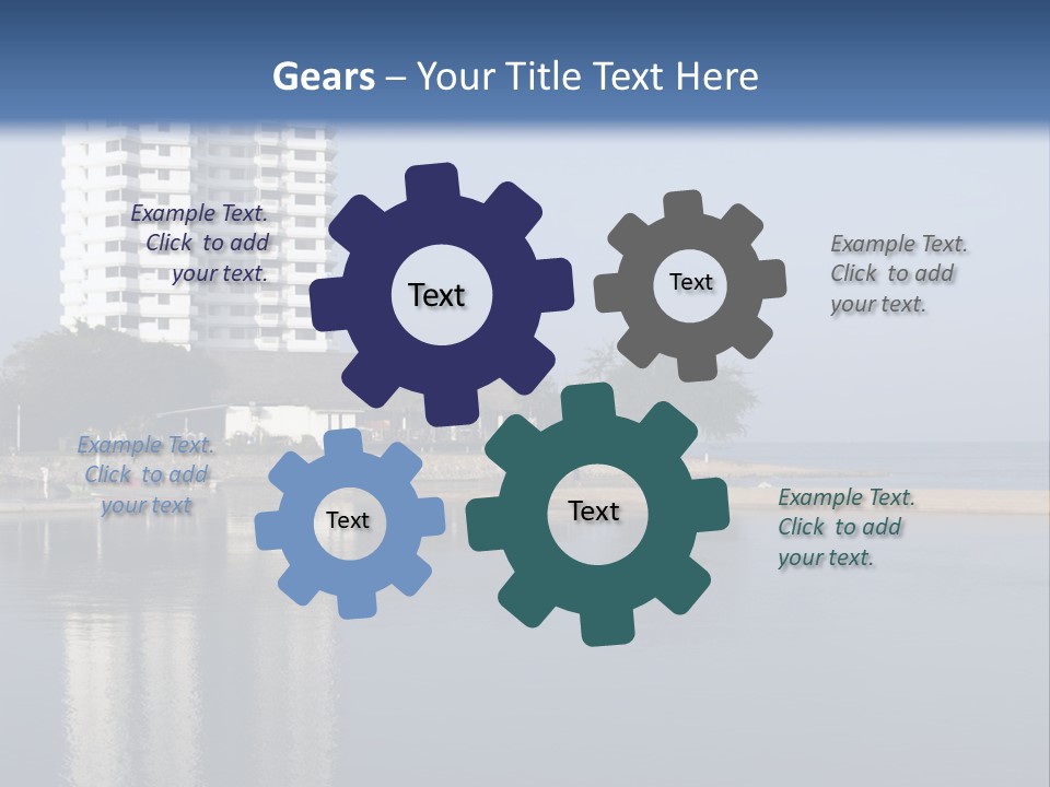 A Large White Building Sitting Next To A Body Of Water PowerPoint Template