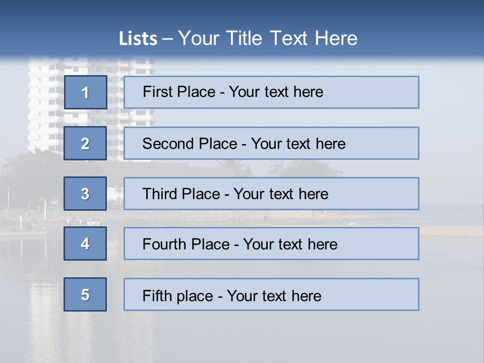 A Large White Building Sitting Next To A Body Of Water PowerPoint Template