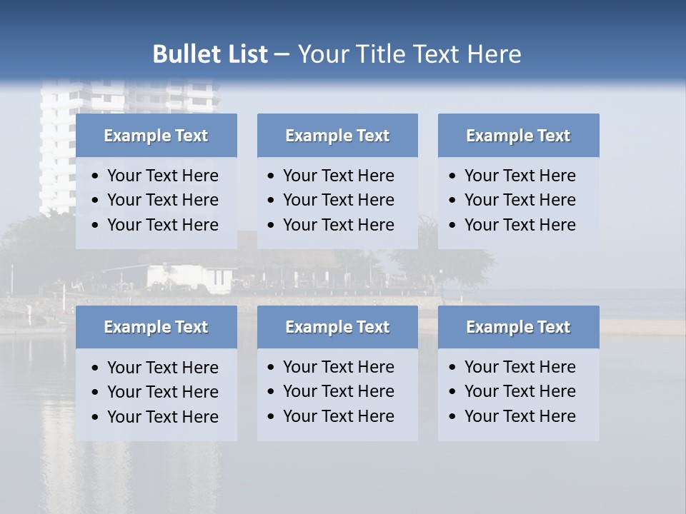 A Large White Building Sitting Next To A Body Of Water PowerPoint Template