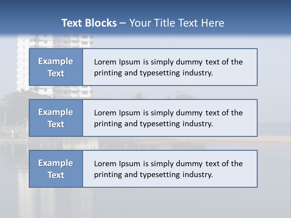 A Large White Building Sitting Next To A Body Of Water PowerPoint Template